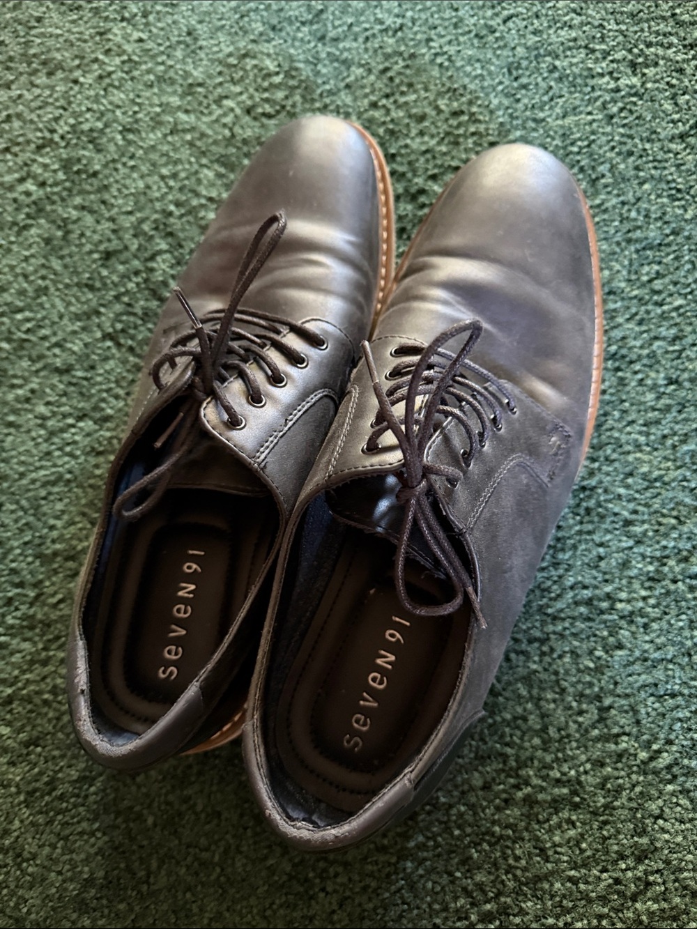 Men's Black Leather Lace-Up Dress Shoes